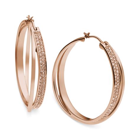 michael kors padlock earrings rose gold|gold hoop earrings Michael Kors.